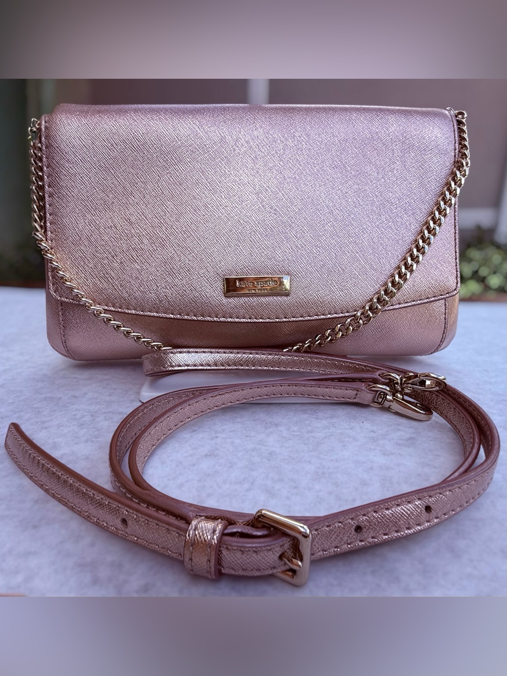 Kate Spade Laurel Way Greer Crossbody Bag - Metallic Rose Gold